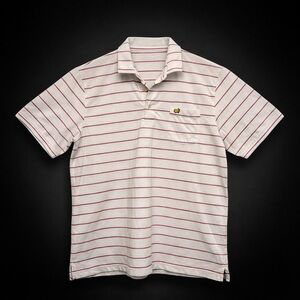 Masters Tournament Augusta National Pink Stripe Pocket Polo Shirt Mens M Golf